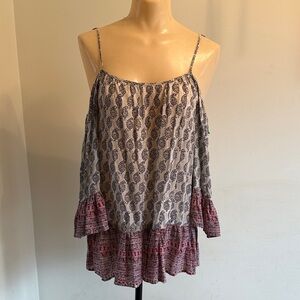 beachlunchlounge Blue and Red Patterned Camisole